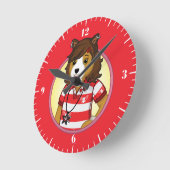 PJのコリー ラウンド壁時計 (傾斜)