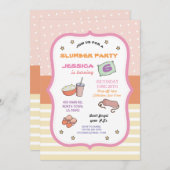 PJのパジャマの招待上のスランバー・パーティーの誕生日の睡眠 招待状 (正面/裏面)