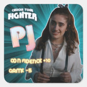 PJ |ボトムスのムービーキャラクター |才能のないゲイ | スクエアシール (正面)