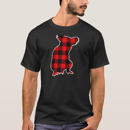 Pj Faに一致するコアラ赤バッファローPlaid Bear動物 Tシャツ (正面)