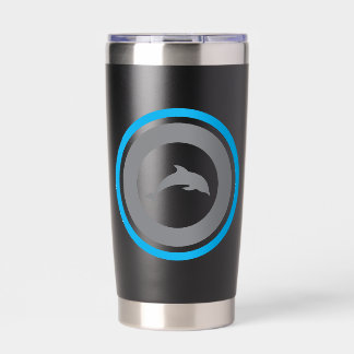 PJK ブラック 20oz サーモタンブラー / イルカとロゴ 保温保冷タンブラー