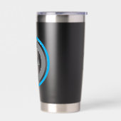 PJK ブラック 20oz サーモタンブラー / イルカとロゴ 保温保冷タンブラー (左面)