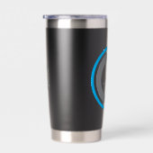 PJK ブラック 20oz サーモタンブラー / イルカとロゴ 保温保冷タンブラー (右面)
