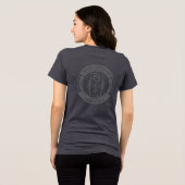 PJK レディース グレー Bella+Canvas / 漢字とロゴ / トライブレンドTシャツ (裏面全面)