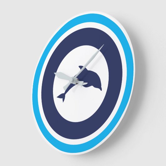 PJK 10.75" Round Acrylic Wall Clock / dolphin ラージ壁時計 (傾斜)