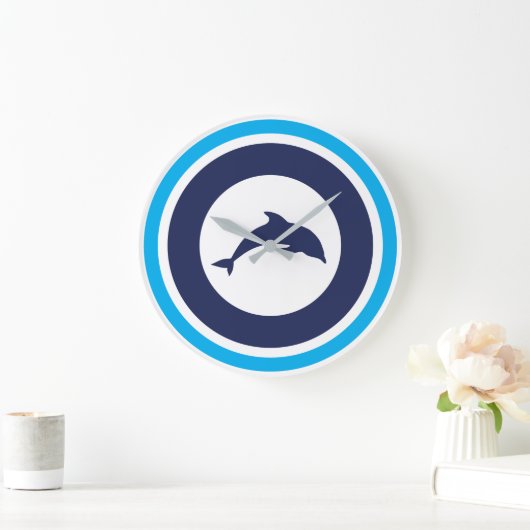 PJK 10.75" Round Acrylic Wall Clock / dolphin ラージ壁時計 (ホーム)