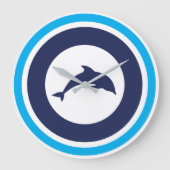 PJK 10.75" Round Acrylic Wall Clock / dolphin ラージ壁時計 (正面)