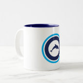 PJK 11oz Mug / dolphin logo / blue inside ツートーンマグカップ (正面左)