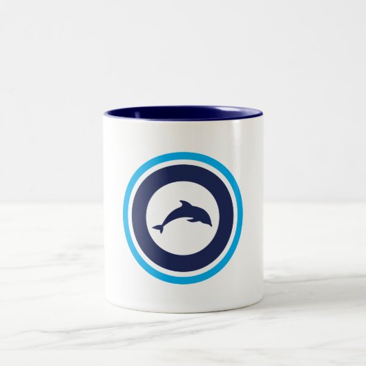 PJK 11oz Mug / dolphin logo / blue inside ツートーンマグカップ (中央)