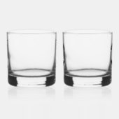 PJK 12oz Rocks Glass Set of 2 / black logo & kanji ウイスキーグラス (左)