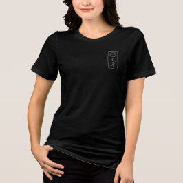 PJK Women's Black Bella+Canvas / kanji & logo /  トライブレンドＴシャツ