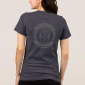 PJK Women's Grey Bella+Canvas / kanji & logo / トライブレンドTシャツ (裏面)