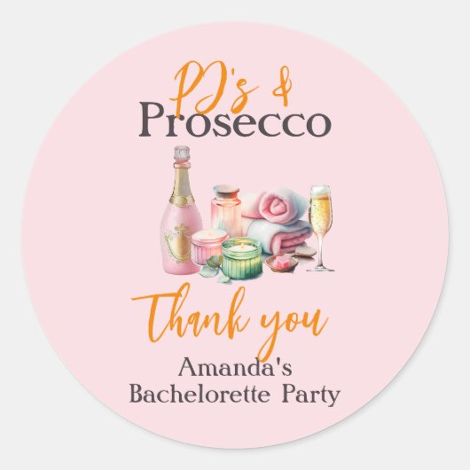 Pjsとプロセッコピンクスパバチェロレッテ ラウンドシール (正面)