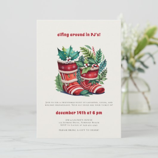 PJsフレンドズクリスマスおもしろいパーティーの削除 招待状 (スタンド正面)