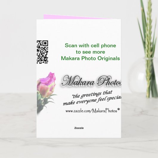 Pkサボテン開花-カスタマイズ任意の大事な行事用 カード (裏面)