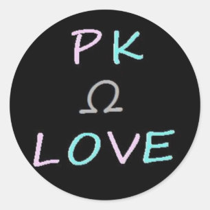 PKラブオメガステッカー ラウンドシール