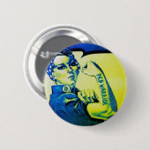 PKDの戦士の女性-認識度のレトロの入れ墨のおもしろい 缶バッジ (正面&裏面)