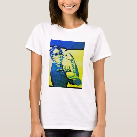 PKDの戦士の女性-認識度のレトロの入れ墨のおもしろい Tシャツ (正面)