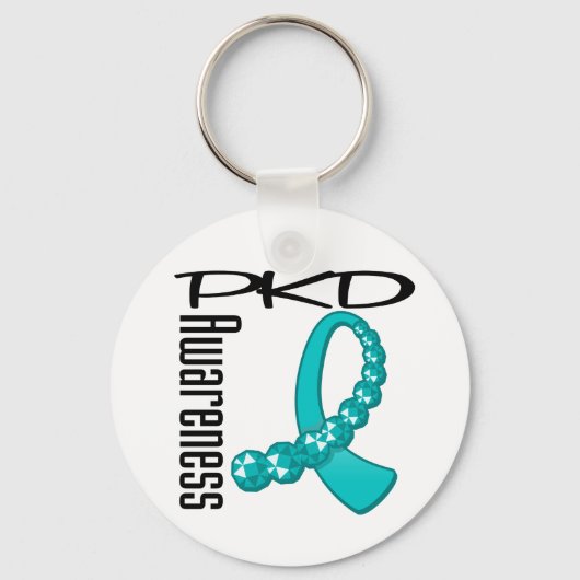 PKD Awareness Gemstone Ribbon キーホルダー (正面)
