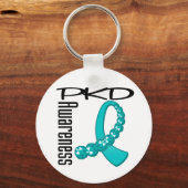 PKD Awareness Gemstone Ribbon キーホルダー (正面)