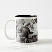 plにニューヨークで会っているキューバ人およびキューバの国外移住者 ツートーンマグカップ (左)