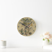 plアンティークトロピカルパームフルーツ植物学 ラウンド壁時計 (ホーム)