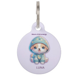 Placa Para Mascotas Moon Child Energy Custom Pet T ペット ネームタグ