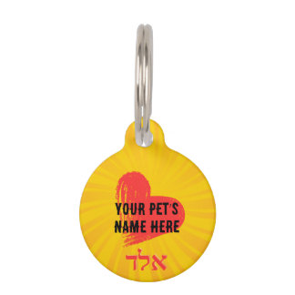 Placa para mascotas, Pequeña, ¨b'li ayin hara¨ ペット　ネームタグ