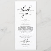 Place エレガント Setting Dinnerパーティーサンキューカード プログラム (正面)