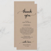 Place 素朴 Setting Dinnerパーティーサンキューカード プログラム (正面/裏面)