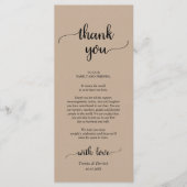 Place 素朴 Setting Dinnerパーティーサンキューカード プログラム (正面)