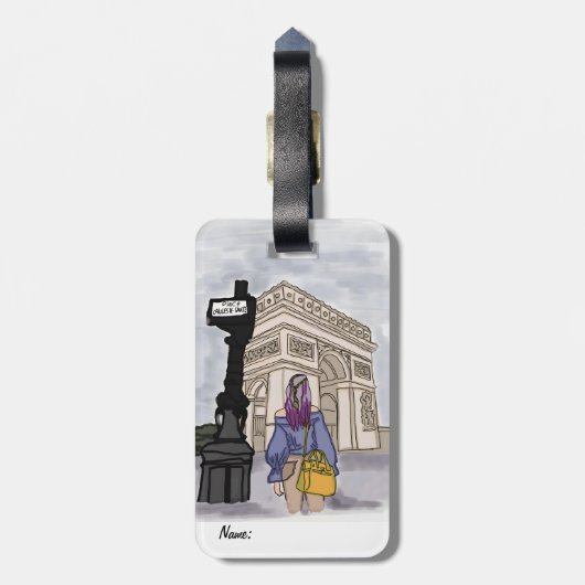 Place Charles de Gaulle Paris. ラゲッジタグ (裏面縦)