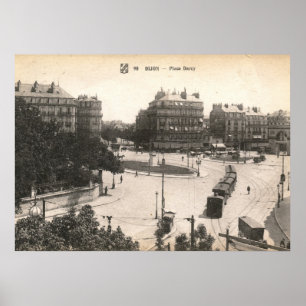Place Darcy, Dijon, France Vintage ポスター