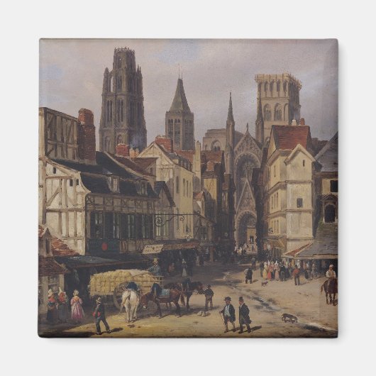 Place de la Haute-Vieille-Tour, Rouen, 1824 マグネット (正面)