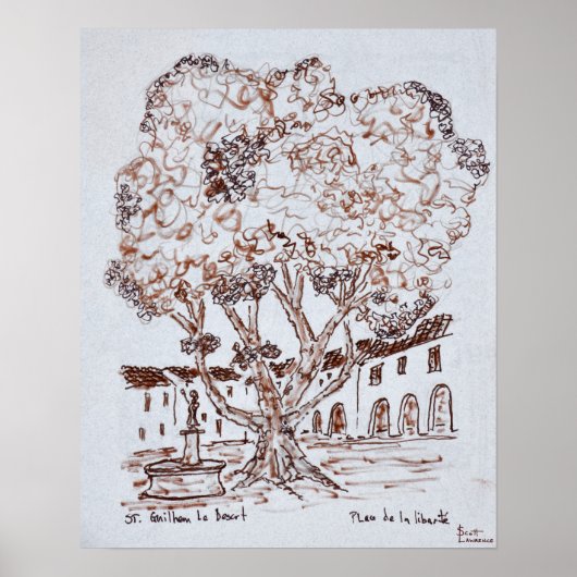 Place de la Liberte, Saint-Guilhem-le-Desert ポスター (正面)