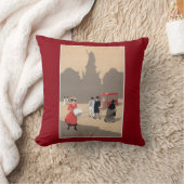 Place de la Republiqueのアールデコ場面 クッション (ブランケット)