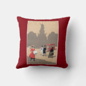 Place de la Republiqueのアールデコ場面 クッション (裏面)