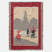 Place de la Republiqueのアールデコ場面 スローブランケット (正面縦)