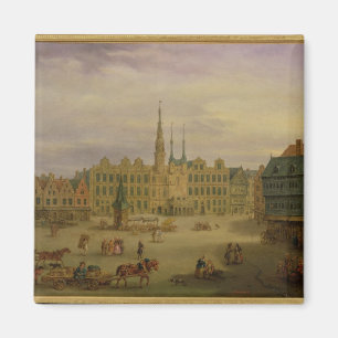 Place de L'Hotel de Ville、カンブレー、c.1780 マグネット