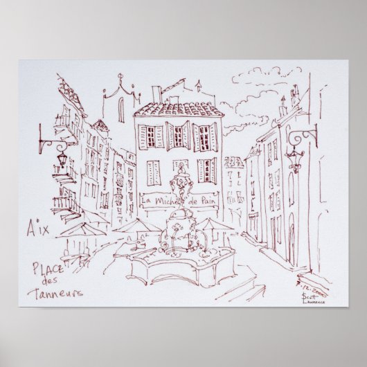 Place des Tanneurs | Aix en Provence, France ポスター (正面)
