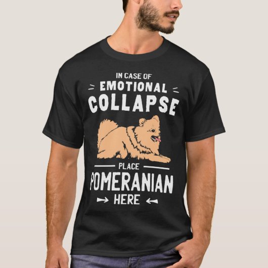 Place Here Pomeranian Dwarf Spitz Dog Owner Tシャツ (正面)