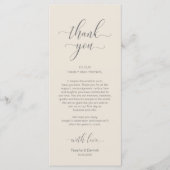 Place Setting Thank You, エレガント Cream Gray Card プログラム (正面)