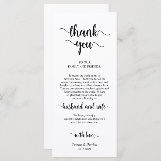 Place Setting Thank You, Farmをテーマ素朴にしたカード プログラム (正面/裏面)