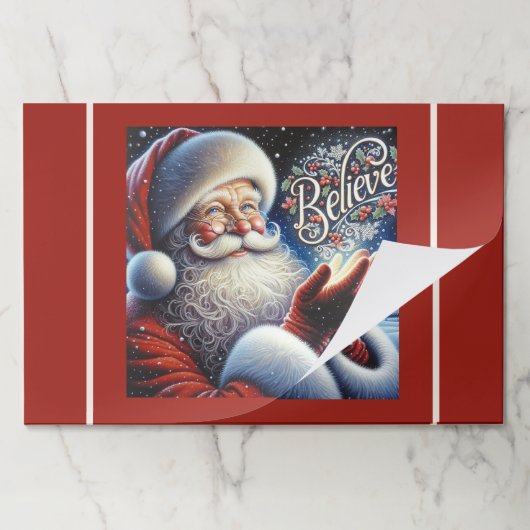 Placemat Large Sheets Christmas Santa Claus ペーパーパッド (折り畳み)