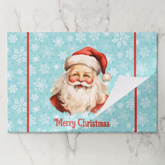 Placemat Large Sheets Christmas Santa Claus ペーパーパッド (折り畳み)