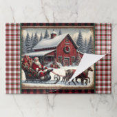 Placemats Christmas Santa Claus Barn 25 Sheets  ペーパーパッド (折り畳み)