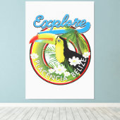 Placencia Belize旅行ロゴを探索する キャンバスプリント (インサイチュ (ウッドフロア))