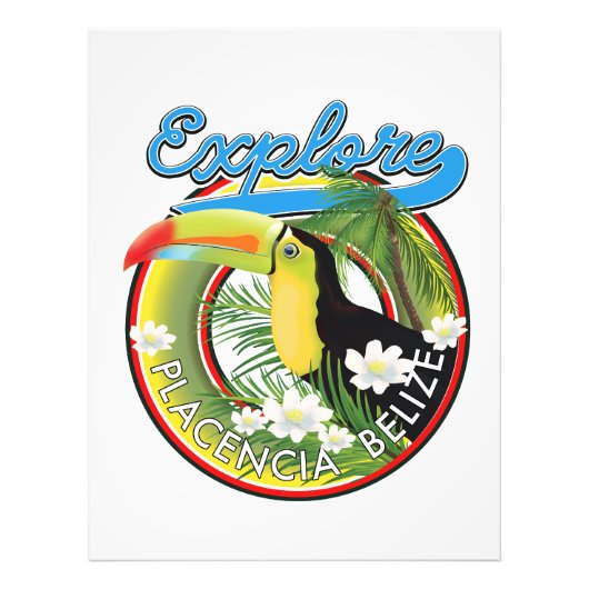 Placencia Belize旅行ロゴを探索する フォトプリント (正面)