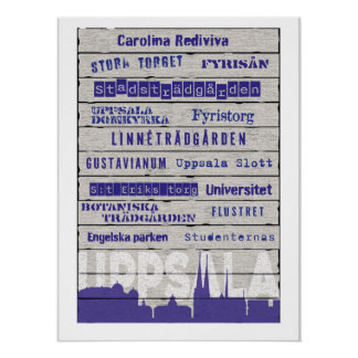 Places in Uppsala Glossy Poster ポスター