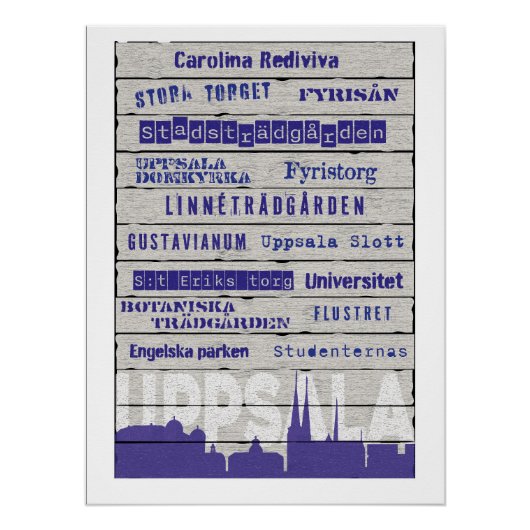 Places in Uppsala Glossy Poster ポスター (正面)